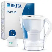 Brita Marella Wasserfilter-Krug, Weiß, 2,4L Gesamtvolumen, 1,4L gefiltertes Wasser, 1 Maxtra Pro All-In-1 Filterkartusche