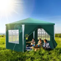 HENGDA Pavillon Betriebsveranstaltungen – Leicht aufzubauen, perfektes Partyzelt für den Garten Grün 3x3m