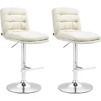 CLP 2er Set Barhocker Damar Stoff chrom - creme