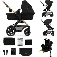 Kinderkraft MOOV 2 4-in-1 Kombikinderwagen, Pure Black, Kinderwagen, 2 in 1