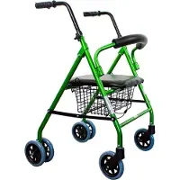 Mobiclinic Rollator Klappbar Aluminium Sitz und Rückenlehne Grün Paterna Clinicalfy