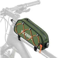 RockBros Road-to-Sky Fahrrad Rahmentasche, Oberrohrtasche, Wasserabweisend, 0,7L, Grün