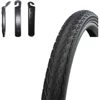 Schwalbe 1 x Delta Cruiser Plus PunctureGuard E-25 Fahrradreifen 28 x 1,50 (40-622) Schwarz/Reflex inkl. Reifenheber