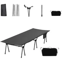 Northix Verstellbares Campingbett mit Stauraum, 193 x 70 cm, 150 kg Tragkraft