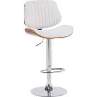 CLP Barhocker Clawson Stoffbezug Bugholz höhenverstellbar und drehbar walnuss/creme Gestell Farbe chrom