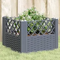 Prolenta Maison Exclusive - Pflanzkasten mit Erdspießen Blaugrau 43,5x43,5x43,5 cm PP
