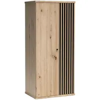 Beautysofa Drehtürenschrank mit 2 Türen, Lamellenfront ohne Metallbeine, CAYA C-1, Artisan