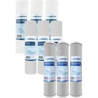 Wessper 10" Ersatz Wasserfilter Set Aktivkohle Block Wickelfilter Osmose Kartusche 5 µm