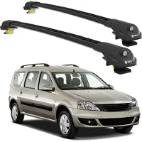 TURTLE DACHTRÄGER AIR-1 DACIA LOGAN MCV ALL 2007 - 2012 Raised Rails , Schwarz