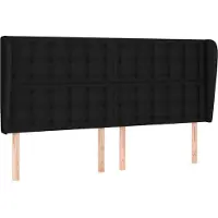 Syfax Kopfteil mit Ohren Schwarz 163x23x118/128 cm Stoff