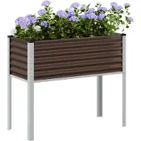 vidaXL "Rabatt" Garten-Hochbeet/Pflanzgefäß/Pflanzkübel - Braun 100x45x90 cm Stahl - Beete CC17767