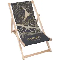 Dreamroots Liegestuhl klappbar Holz, Buchenholz bis zu 130 kg, Sonnenliege klappbar mit 3-stufiger Neigungsregulierung der Rückenlehne, Hamburg Y&B