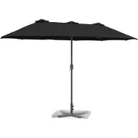 Syfax Garten-Sonnenschirm Schwarz 370 x 197 x 239 cm