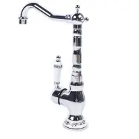 StarTech.com Badezimmerarmatur - Waschbecken Mischbatterie - 360° schwenkbar - Warm/Kalt - Keramik-Kartusche - Messing - Wassersparend - G3/8-Anschluss - Silber