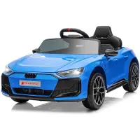 FCH Kinder-Elektroauto 12V 4,5Ah, 2 Geschwindigkeitsstufen, 2,4G-Fernbedienung, geeignet für Kinder von 3 bis 5 Jahren, Audi RS e-tron GT,Hellblau