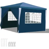 HENGDA Pavillon Hochzeiten – Festliches Gartenzelt aus Stahlkonstruktion, ideal für Hochzeiten Blau 3x3m
