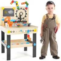 StarTech.com Kinder Werkbank - Spielwerkbank aus Holz - Mit Werkzeugtafel - Hängender Werkzeughalter - Inkl. Zubehör - Für 3–6 Jahre