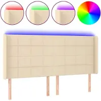 Syfax LED Kopfteil Creme 163x16x118/128 cm Stoff