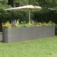 vidaXL "2026 Promotion" Hochbeet - Pflanzkasten - Verzinkter Stahl 332x40x68 cm - Grau - Beete CC10060