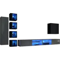 AEA Einrichtung Modern Möbel Wohnzimmer Komplett Wohnwand Holzmöbel TV-Ständer
