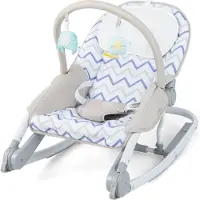 Costway 2in1 Babywippe klappbar tragbar, Babyschaukel mit 3-stufig verstellbarer Rückenlehne, Spielbogen, Sicherheitsgurt, Babywiege bis 9kg Grau Weiß