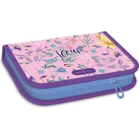 ARS UNA Schule Federmäppchen Fleur - Blumen, gefüllt, rosa-violett-gelb, für Mädchen