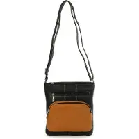 DrachenLeder Leder Tasche Damen Handtasche schwarz braun 21x6x22 cm OTZ102S