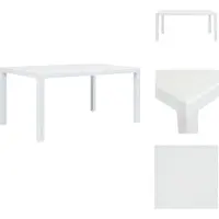vidaXL Gartentisch Weiß 150 x 90 x 72 cm Kunststoff Rattan-Optik - Gartentische