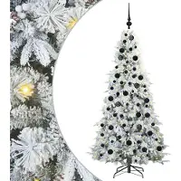 vidaXL Möbel Künstlicher klappbarer Weihnachtsbaum Weiß 180 cm PE und PVC - Künstliche Weihnachtsbäume CLORIS9462177