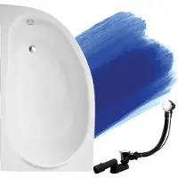 Badland Eckbadewanne Badewanne Miki LINKS 145x85 mit Ablaufgarnitur und Füßen GRATIS ohne Verkleidung
