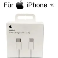 Apple 60W USB-C auf USB-C Ladekabel (1m) für iPhone 16 15 Pro Max Plus Macbook iPad