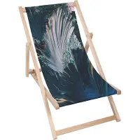 Dreamroots Liegestuhl klappbar Holz bis zu 130 kg, Sonnenliege klappbar mit 3-stufiger Neigungsregulierung der Rückenlehne, Floral Composition