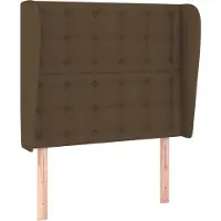 Syfax Kopfteil mit Ohren Dunkelbraun 93x23x118/128 cm Stoff