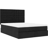 Syfax Ottoman-Bett mit Matratze Schwarz 140x200 cm Stoff