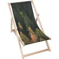 Dreamroots Liegestuhl klappbar Holz bis zu 130 kg, Sonnenliege klappbar mit 3-stufiger Neigungsregulierung der Rückenlehne, Coniferous Forest