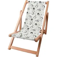 Dreamroots Kinder Liegestuhl klappbar Holz, bis zu 130 kg, Sonnenliege klappbar mit 3-stufiger Neigungsregulierung der Rückenlehne, Puffin