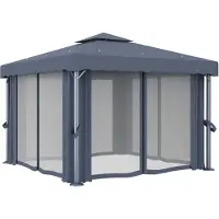 vidaXL Hochwertigen Möbel Pavillons & Partyzelte - Anthrazit Pavillon mit Vorhang 3x3 m Anthrazit Aluminium NEU4157106