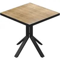 GGM Möbel BE | Bistro Tisch | 70 x 70 x 74,5 cm | Quadratisch | Schwarz Rand | Eiche / Schwarz