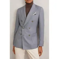 Reiss Db Peak Textured Blazer Airforce Blue Größe: 42 | Blazer Outlet | Herren | Blau