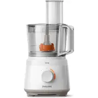 Philips Daily Collection HR7320/00 Kompakte Küchenmaschine, 2,1 l, Weiß, Drehregler, 17000 RPM, 1 m, 1 Disks