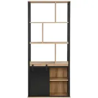 Vente-unique Bücherregal Yalena Schwarz Naturfarben Hell 80 cm