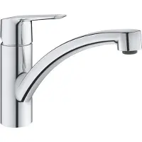 GROHE Start Einhand-Spültischbatterie, flacher Auslauf, Ausladung 277mm, 30530002, Farbe: Chrom