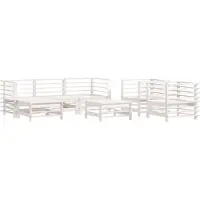 vidaXL 7-tlg. Garten-Lounge-Set Weiß Massivholz Kiefer