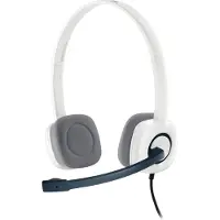 Logitech H150 Kopfhörer mit Mikrofon, Stereo-Headset, Mikrofon und Kopfbügel Verstellbar, Schaumstoff-Ohrpolster, Audio/Mikrofon Dualanschluss mit zwei 3,5mm Klinken, PC/Laptop - Weiß