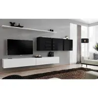 AEA Weiß Wohnwand 2x TV-Ständer Sideboard Wohnzimmermöbel Wandschrank Designer