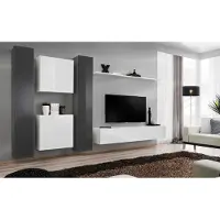 AEA Wohnzimmermöbel Weiß Wohnwand Designer Möbel Komplette Set 6tlg Neu