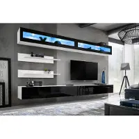 AEA Wohnwand Set 6 tlg Luxus Wohnzimmer TV-Ständer Wand Regal Design Einrichtung