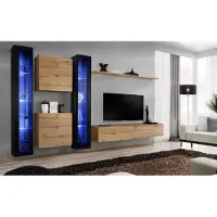 AEA Wohnmöbel Komplett Wohnwand Schrank Wandschrank Set Hänge Vitrine Einrichtung