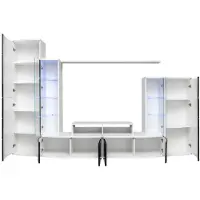 Xl Moebel Gmbh Schwarz Wohnwand Wohnzimmer Luxus Set Vitrine TV Ständer Holz Möbel Neu