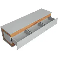AEA Graue Wohnwand TV Ständer Designer Wohnzimmer Holz Vitrine Möbel 4tlg